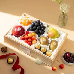 Elegant Fresh Fruit and Chocolate Gift Box